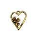 Zamak Charm Heart with Flower 16x20mm