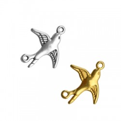 Pendentif hirondelle en Métal/Zamak 18x17mm