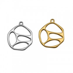 Pendentif rond irrégulier en Métal/Zamak 24mm