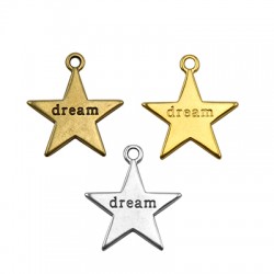 Pendentif étoile "Dream" en Métal/Zamak 20x19mm