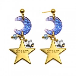 Pendentif étoile "Dream" en Métal/Zamak 20x19mm