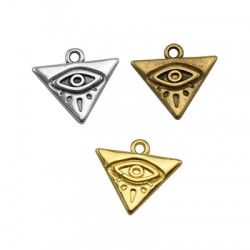 Colgante de Metal Zamak Triangulo con Ojo 16x12mm