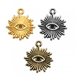 Pendentif œil porte-bonheur en Métal/Zamak 15mm