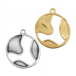 Pendentif rond en Métal/Zamak 22mm