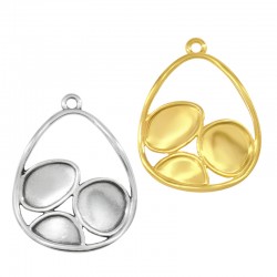 Pendentif ovale en Métal/Zamak 23x27mm