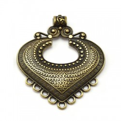 Ciondolo in Metallo Zama Stile Etnico Cuore 54x50mm