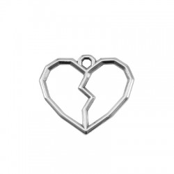 Ciondolo in Metallo Zama Cuore Spezzato 25x21mm