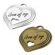 Zamak Pendant Heart "Love of my heart" 29x26mm