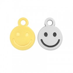 Colgante de Metal Zamak Redondo Carita Sonriente 8mm