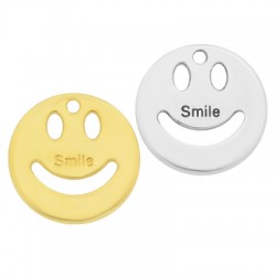 Breloque Ronde en Zamak avec Visage Souriant 20 mm