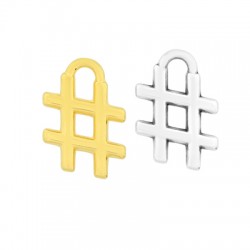 Charm en Zamak Symbole Hashtag 13 x 9 mm