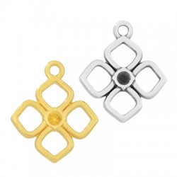 Colgante de Metal Zamak Trébol de Cuatro Hojas 16mm