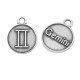 Colgante de Metal Zamak Redondo Signo Zodiacal Géminis 12mm