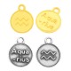 Charm rond en Zamak Signe Astrologique Verseau 12 mm