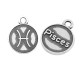 Colgante de Metal Zamak Redondo Signo Zodiacal Piscis 12mm