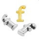 Zamak Letter Bead "f" 4x8mm Ø1.5mm