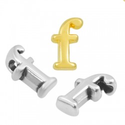 Zamak Letter Bead "f" 4x8mm Ø1.5mm