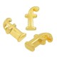 Zamak Letter Bead "f" 4x8mm Ø1.5mm