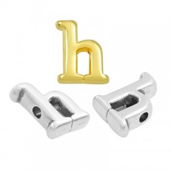 Zamak Letter Bead "h" 6x8mm Ø1.5mm