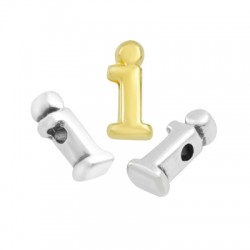 Zamak Letter Bead "i" 4x8mm Ø1.5mm