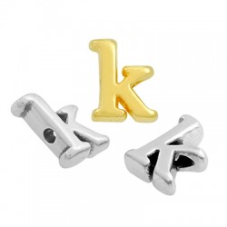 Passante in Metallo Zama Lettera "k" 6x8mm (Ø1.5mm)