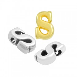 Zamak Letter Bead "s" 6x8mm Ø1.5mm