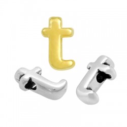 Zamak Letter Bead "t" 5x8mm Ø1.5mm