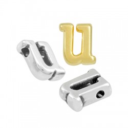 Zamak Letter Bead "u" 6x8mm Ø1.5mm