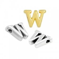 Zamak Letter Bead "w" 10x8mm Ø1.5mm