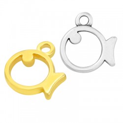 Breloque poisson en zamac 12x10mm