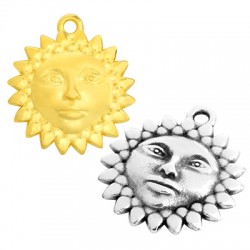 Breloque soleil en zamac 24mm