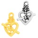 Zamak Toggle Clasp Heart with Bar 12x18mm