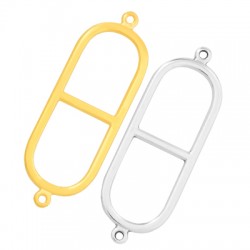 Intercalaire ovale en zamac 38x16mm
