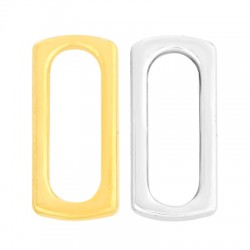 Intercalaire parallélogramme évidé en zamac 10x23mm
