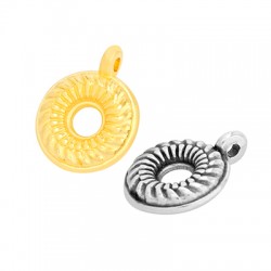 Breloque ronde en zamac 12mm