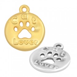 Zamak Charm Round "Cat Lover" 16mm