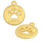 Colgante de Metal Zamak Redondo "Cat Lover" Pata Gato 16mm