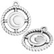 Breloque Ronde en Zamak avec lune 18 mm