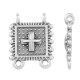 Zamak Charm Square with Cross & Loops 16mm