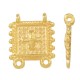 Breloque Carrée en Zamak avec Croix et Boucles 16 mm