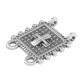 Conector de Metal Zamak Cuadrado con Cruz y Anillas 16mm
