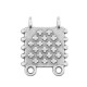Breloque Carrée en Zamak avec Croix et Boucles 16 mm