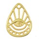 Pendentif en Zamak en Forme de Larme avec œil Maléfique et Lignes 26 x 34 mm