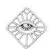 Pendentif en Zamak en Forme de Losange avec œil Maléfique et Lignes 35 mm