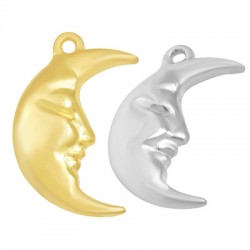 Pendentif en Zamak en Forme de lune 18 x 26 mm