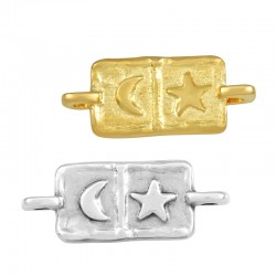 Connecteur en Zamak en Forme D'Étiquette avec Étoile et lune 26 x 11 mm