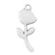 Breloque en Zamak Fleur rose 10 x 22 mm