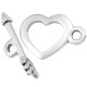 Zamak Toggle Clasp Heart 20mm Arrow 14x12mm