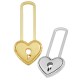 Ciondolo in Metallo Zama Cuore con Lucchetto Chiave 11x26mm