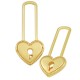 Ciondolo in Metallo Zama Cuore con Lucchetto Chiave 11x26mm